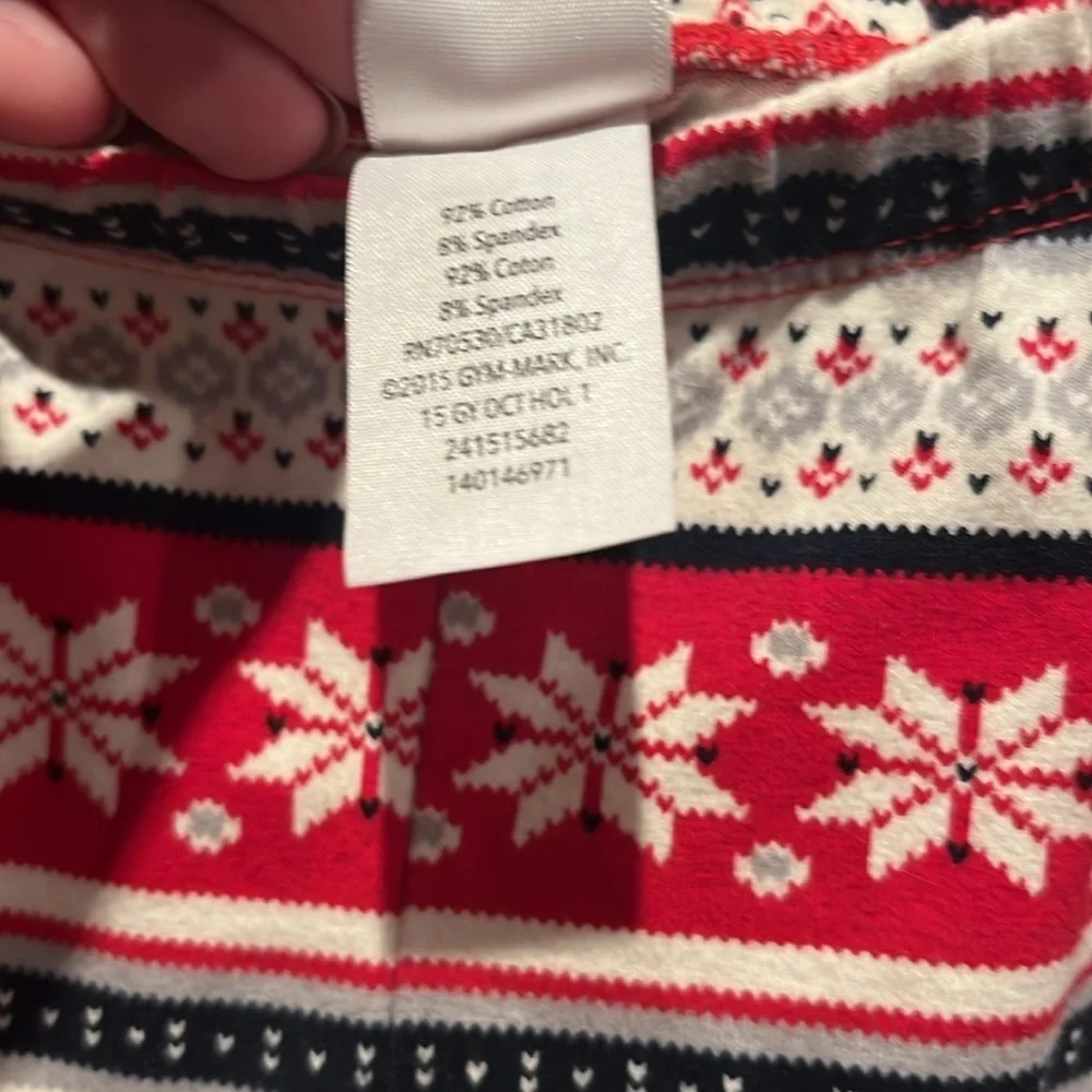 Gymboree Girl’s Holiday Print Christmas Snowflake leggings size 4T Fair Isle